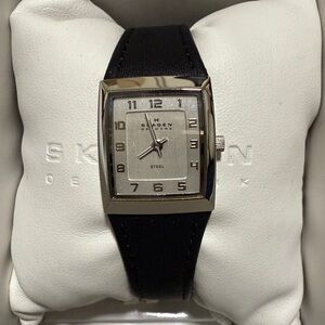 Skagen Steel Watch with Black Band